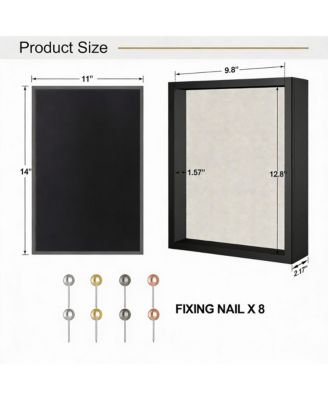 Shadow Box Frame: Magnetic Door, Linen Back, Durable Wood