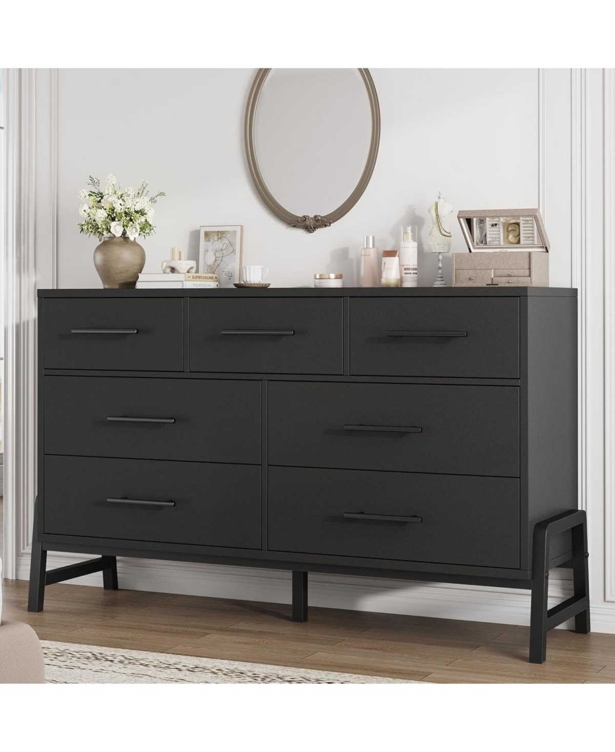 gaomon 7 Dresser for Bedroom, Freestanding 52 Wide Drawer with Storage, Wooden Closet Storage Chest Living Room, Entryway