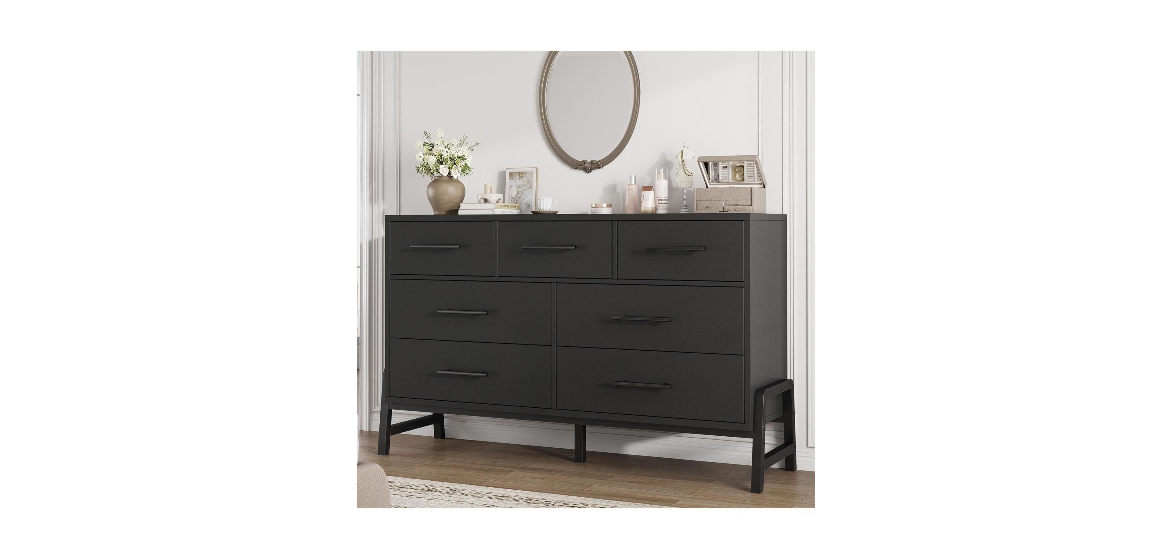 gaomon 7 Dresser for Bedroom, Freestanding 52 Wide Drawer with Storage, Wooden Closet Storage Chest Living Room, Entryway