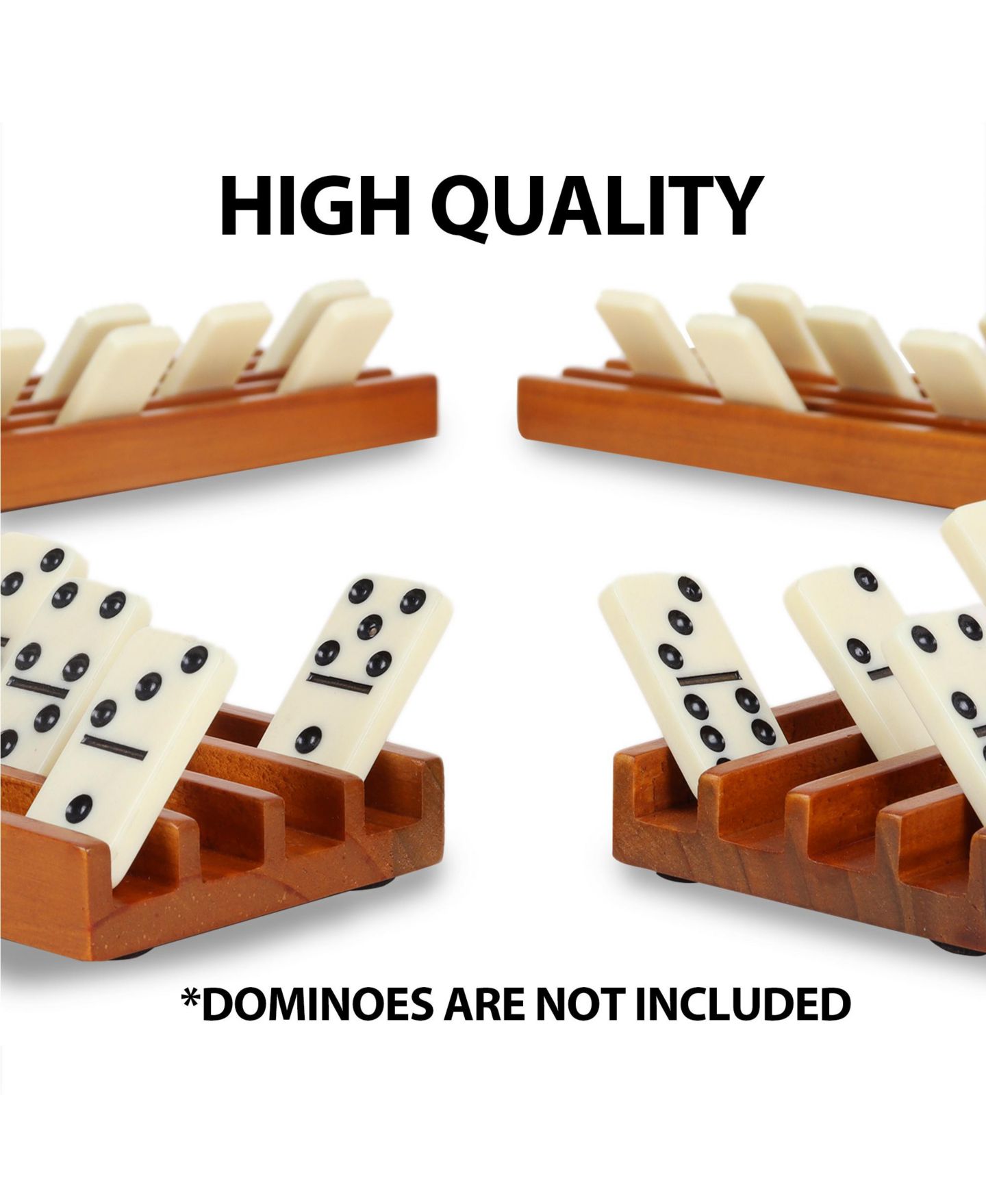 Детские игрушки GSE Games & Sports Expert Wooden Domino Racks, 4-Piece Set, Ages 3+ — фото 2