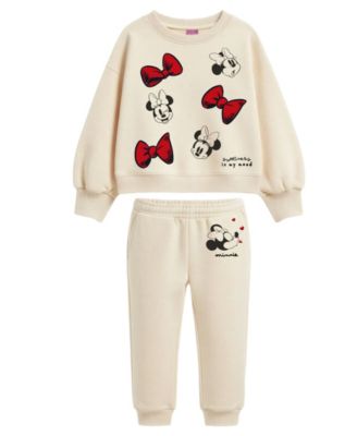 Girls' 2T-6X Long-Sleeve Top and Minnie Fleece Jogger, 2-Piece Set