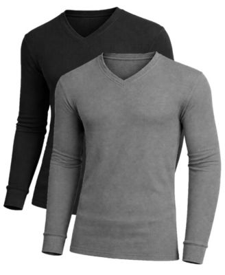 Men's Long-Sleeve V-Neck Thermal Shirt, 2-Pack