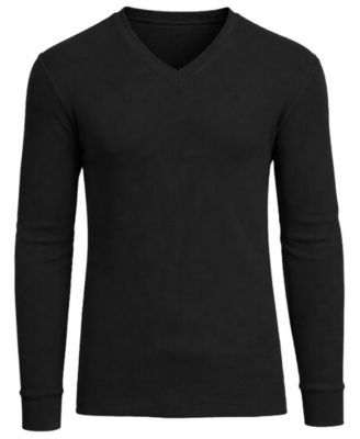 Men's Long-Sleeve Waffle-Knit V-Neck Thermal T-Shirt