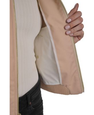 Women's Pinstripe Rain Bomber Jacket