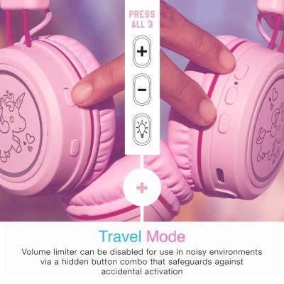 KidJamz KJ55BT (2 Pack) Bluetooth Wireless Headphones for Kids w/ LED Lights