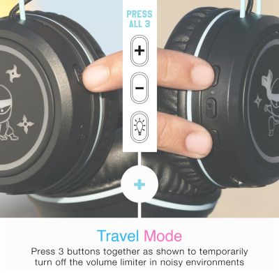 KidJamz KJ55BT (2 Pack) Bluetooth Wireless Headphones for Kids w/ LED Lights