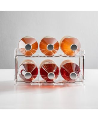 Free-Stand Stackable 2-Tier Water Bottle Holder, 2 Pack, Clear/Polished