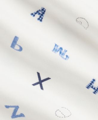 Baby Boys' Alphabet-Print Cotton Footed Coverall