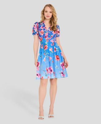 Petite V-neck Short-Sleeve Dress