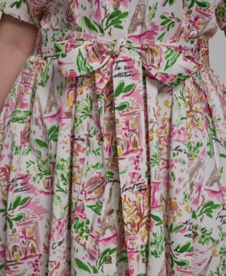 Plus Size Printed Collared Dress