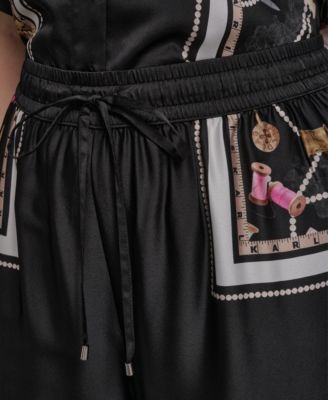 Plus Size Printed Soft Wide-Leg Pants