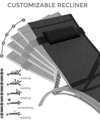 Couple of Heavy-Duty Patio Chaise Lounge Chairs - Adjustable Aluminum Frame - Perfect Addition to Any Outdoor Space