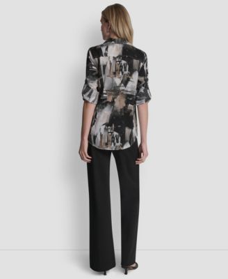 Women's Printed Roll-Tab Shirt