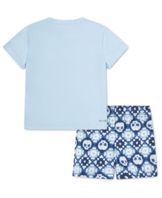 Boys 4-7 Crochet Skull Swim T-Shirt and Shorts, 2-Piece Set