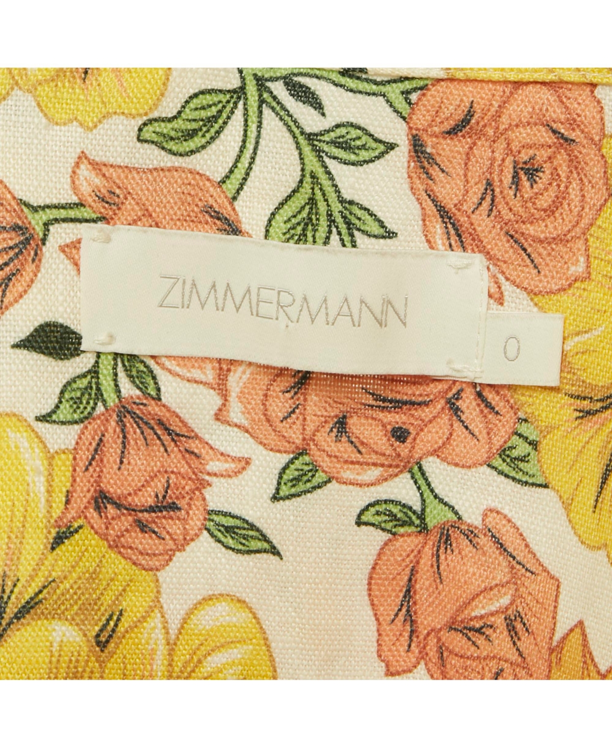Pre-Owned Zimmermann Women's Yellow Floral Print Poppy Belted Mini Dress