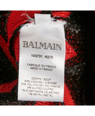 Women's Red/black Chevron Lurex Knit Bodycon Dress