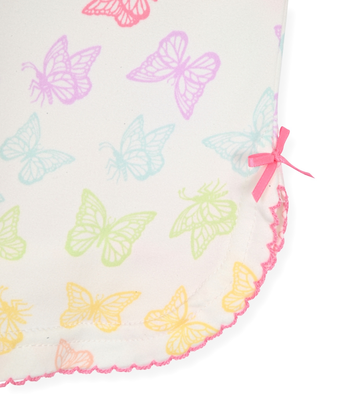 Max & Olivia Girls' 6X-14 Multi Butterfly Print Top, Short Pants Scrunchie, 3-Piece Set