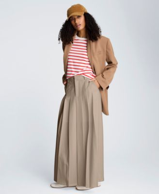 Women's A-line Pleated Maxi Skirt