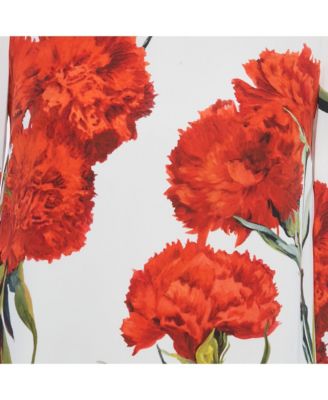 Women's White Flowers Print Silk Mini Dress