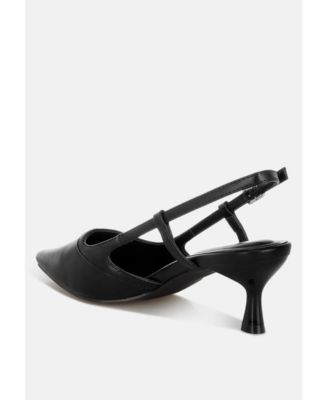 Womens LUXTON Slingback Pin Buckle Kitten Heels