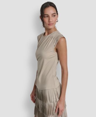 Women's Stud-Detail Sleeveless Top