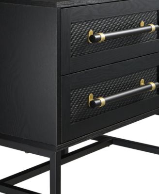 25.12" Wood Sophia 2-Drawer Nightstand