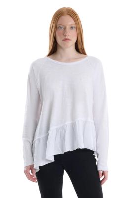 Women's Raglan Long Sleeve Asymmetric Peplum