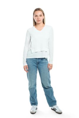 Women's Mixed Media Double Layer Long Sleeve