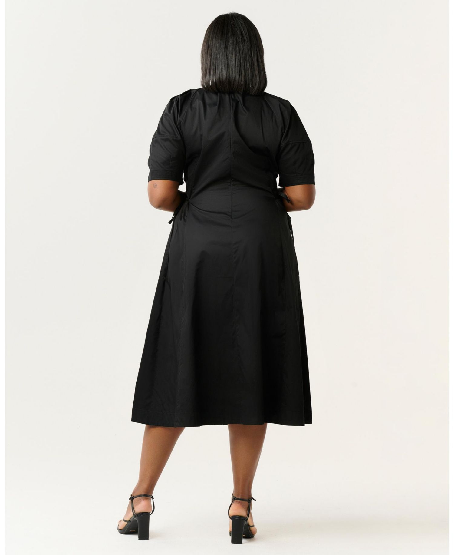 Women's Kyah Cotton V-Neck Tie Raglan Midi Dress