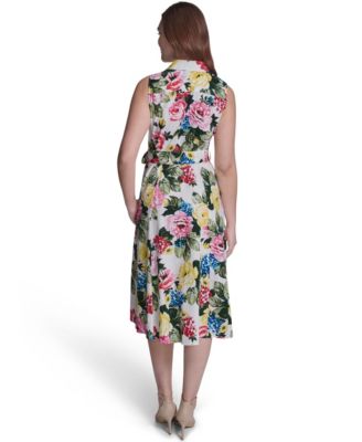 Women's Floral A-Line Midi Dress