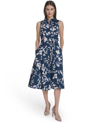 Women's Collared Floral Midi Dress
