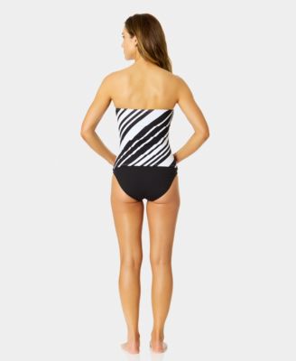 Women's Shirred Bandeau Tankini Swim Top