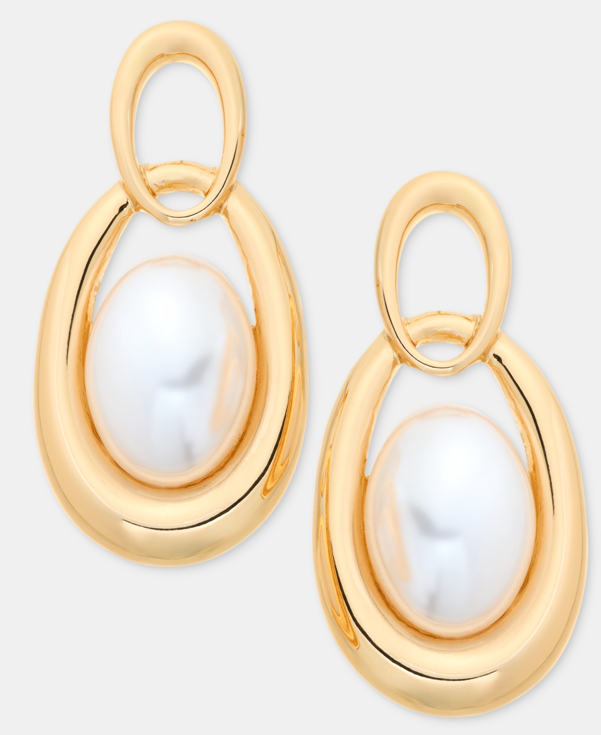 I.n.c. International Concepts Imitation Pearl Open Oval Drop Earrings, Macy's Exclusive