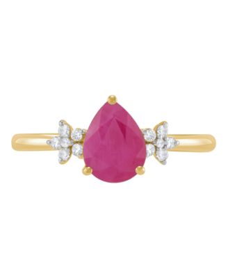 Ruby (1-1/3 ct. t.w.) & Diamond (1-1/10 ct. t.w.) Ring in 10k Yellow Gold (Also Available in Emerald, Sapphire)