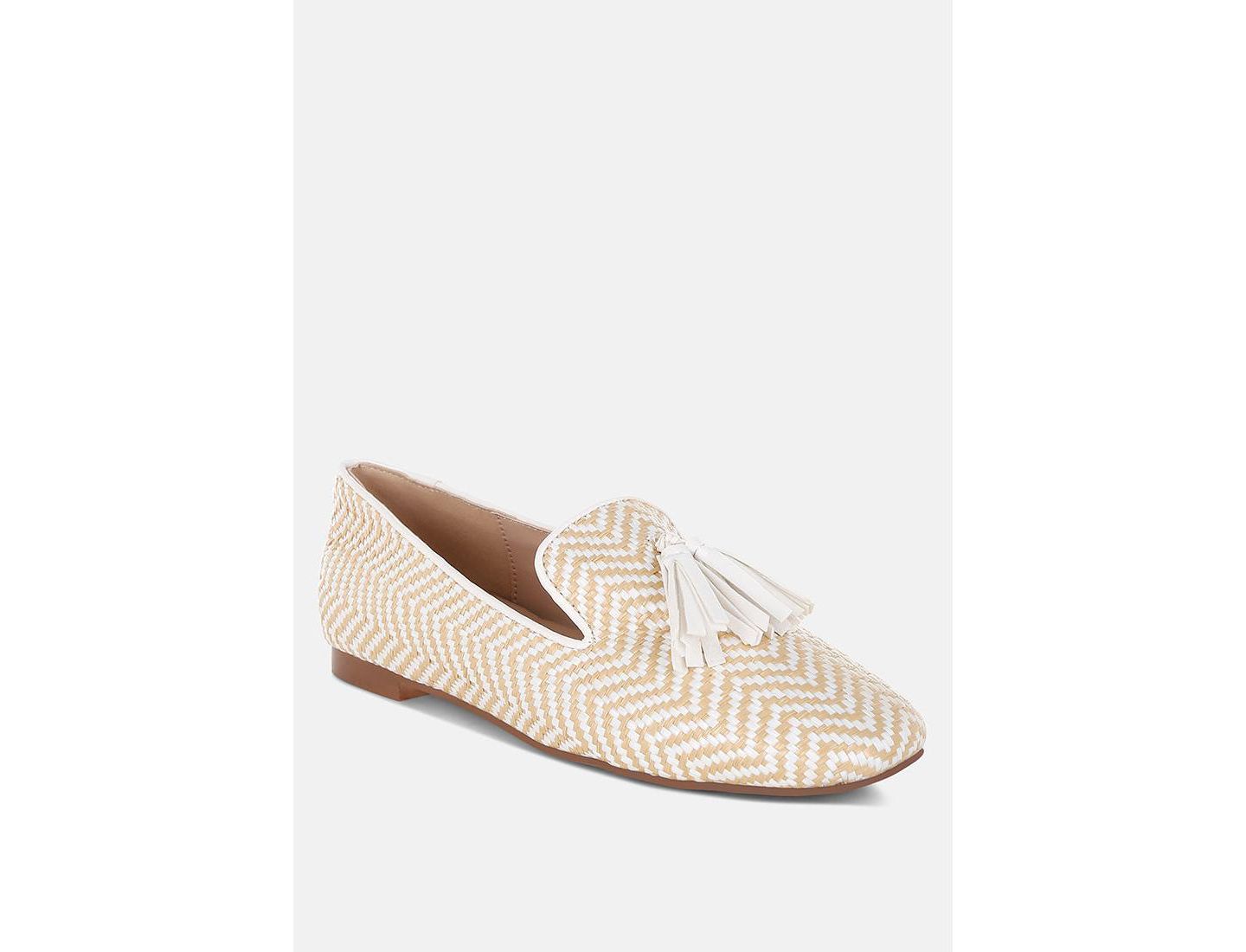 Женские туфли Rag & Co Dara Raffia Tassels Detail, цвет: Бежевый — фото 4