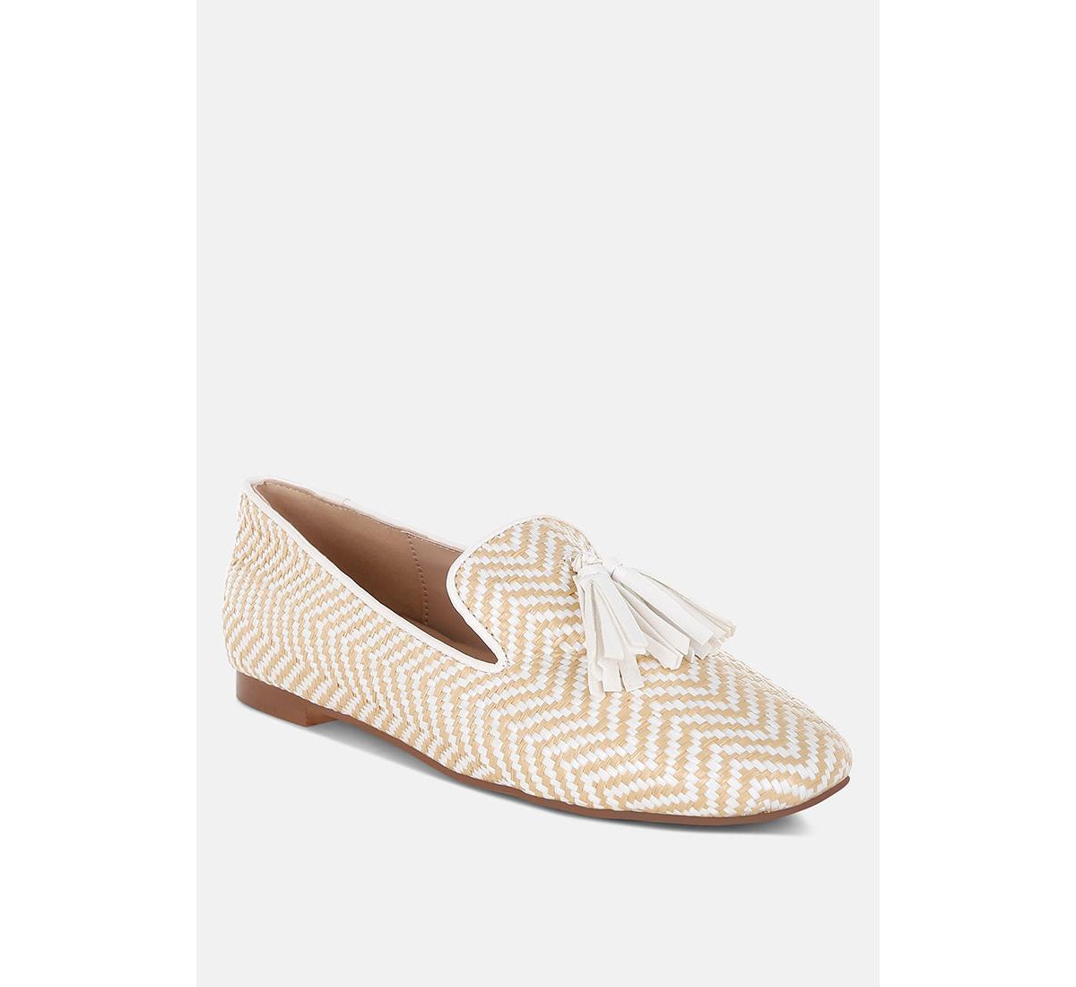 Dara Raffia Tassels Detail Loafers