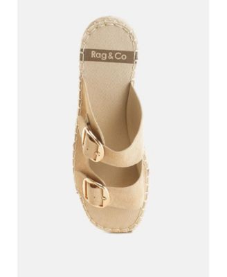 Womens Kuopa Genuine Soft Leather Espadrille Flatform