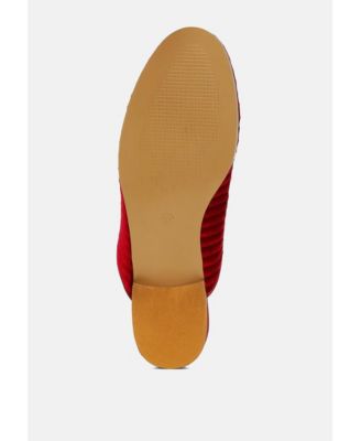 Womens Ouzini Velvet Textured Slip On Mules