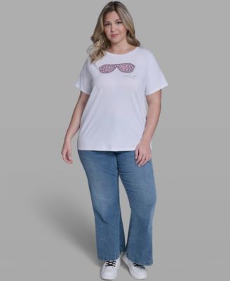 Plus Size Short-Sleeve Crew Neck Top