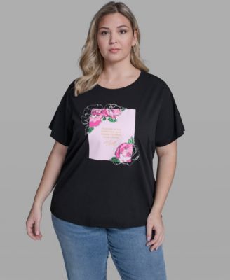 Plus Size Short-Sleeve Crew Neck Top