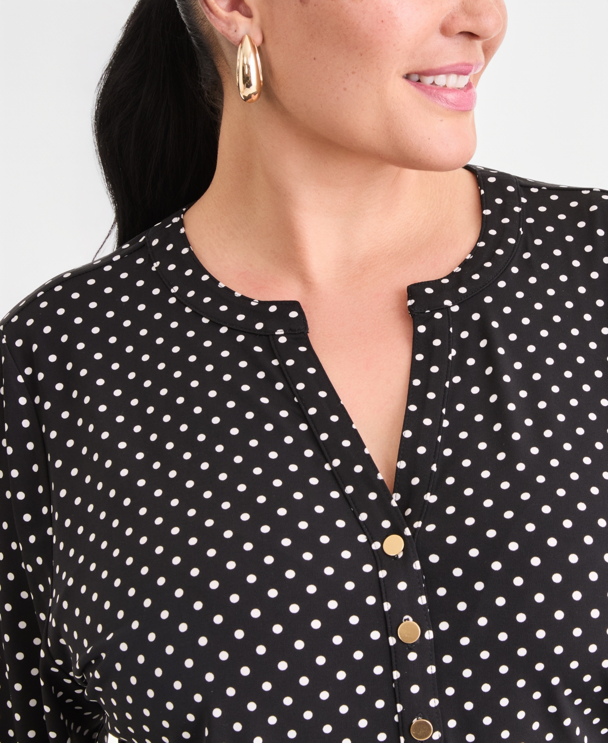 I.n.c. International Concepts Plus Split-Neck Top, Macy's Exclusive