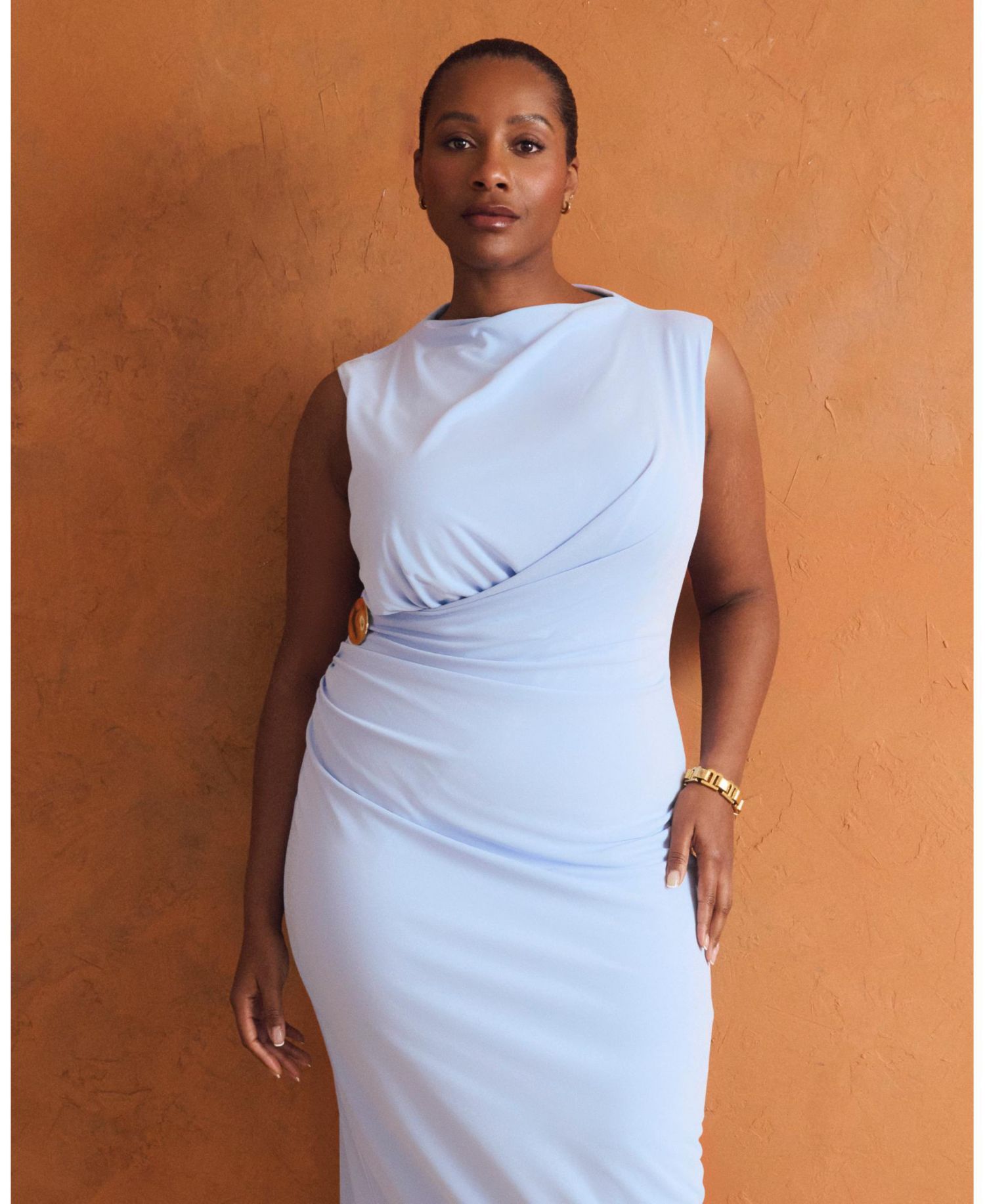 Plus Size Livia High-Neck Midi Dress