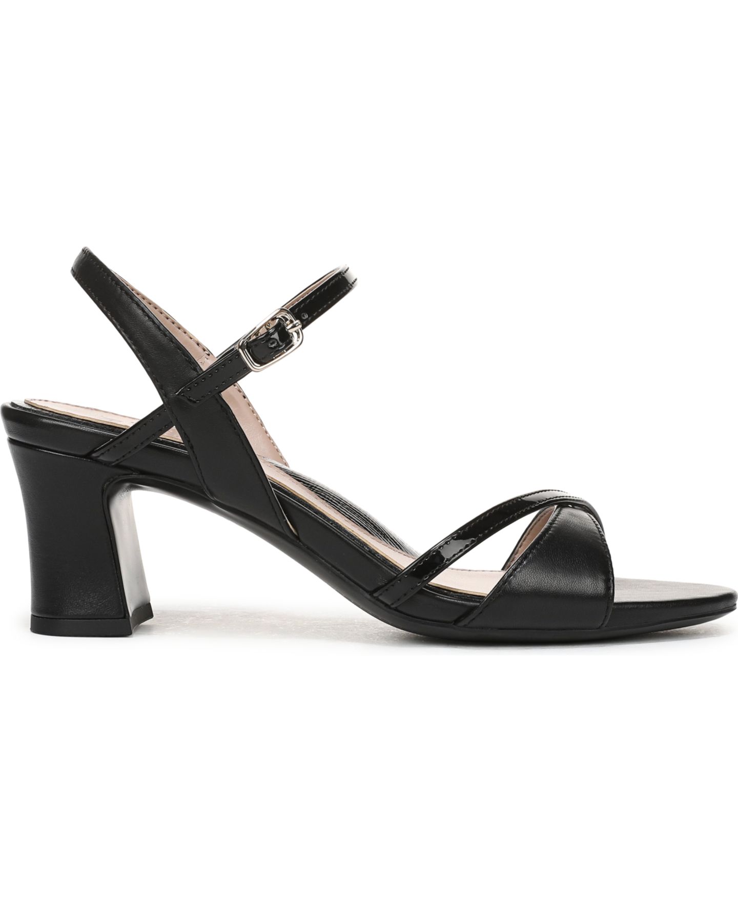 Женские сандалии Naturalizer Trey Strappy Dress Sandals, цвет: Чёрный кожаный / Лаковый — фото 2