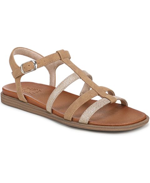 Женские сандалии Naturalizer Julia Strappy Flat, цвет: Коричневая искусственная кожа