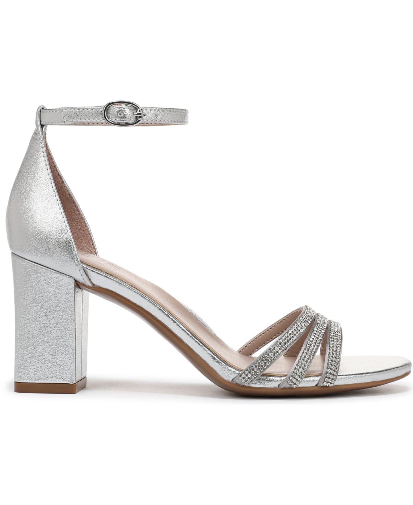 Женские сандалии Naturalizer Heidi 2 Strappy Dress Sandals, цвет: Серебряный атласный — фото 2