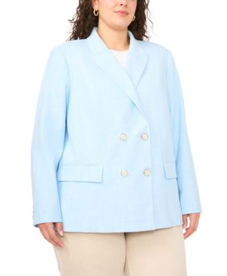 Plus Size Double Breasted Flap Pocket Blazer