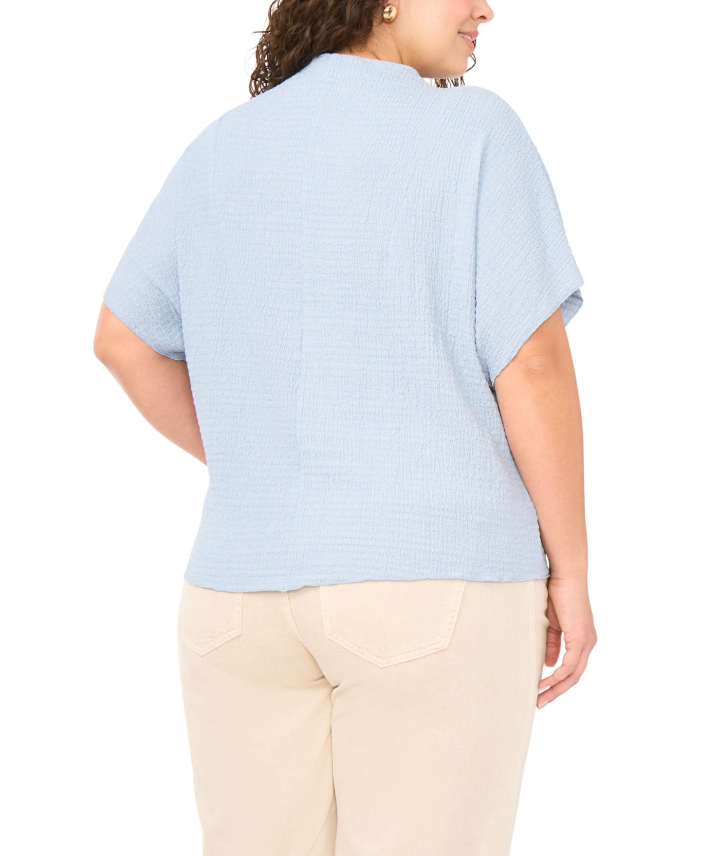 Женский топ Vince Camuto Plus Size Cowl Neck Boxy Top, цвет: Небесно-голубой — фото 2