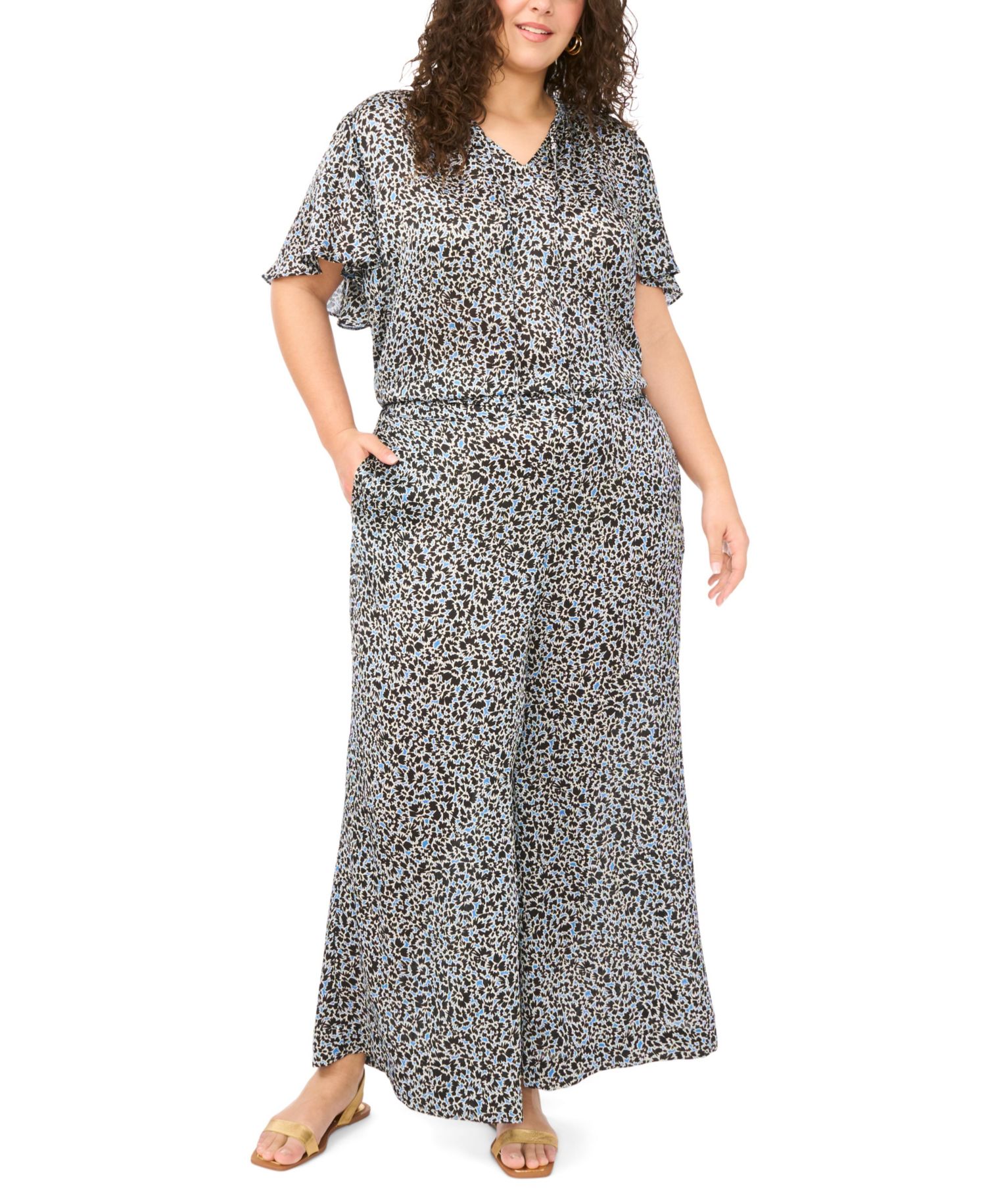 Plus Size Wide-Leg Pull-On Pants