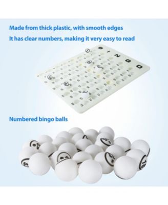 Large Bingo Game Set with 12" Bingo Cage and 1.5" Ping Pong Size Bingo Balls, Plastic Master Board