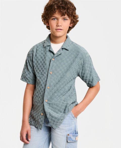 Рубашка Levi's Knit Camp Short-Sleeve для мальчиков, цвет: Lead